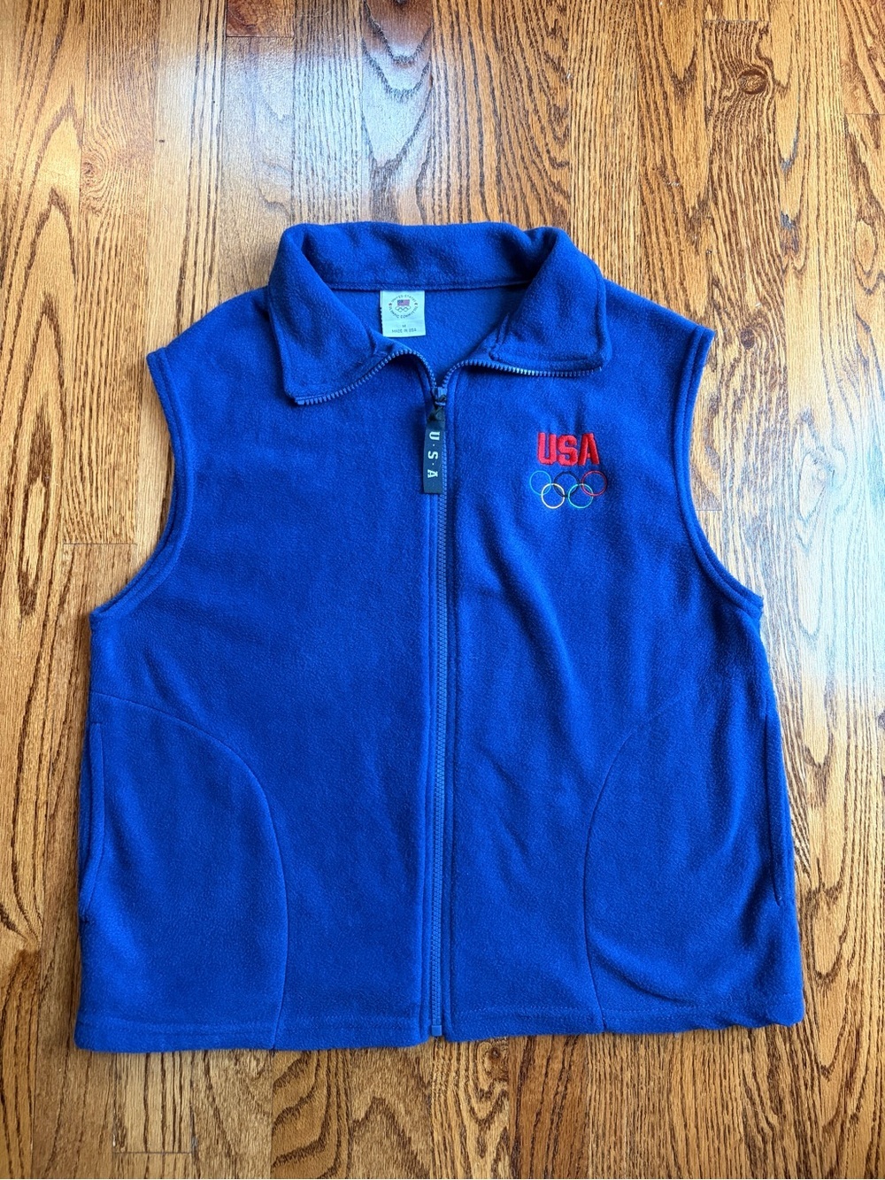 Vintage Team USA Olympic Fleece Vest Women’s M Made in USA USOC 90s
